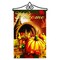 G128 Combo Pack Garden Flag Hanger 14IN & Garden Flag Welcome Cornucopia with Pumpkin 12x18IN Printed 150D Polyester
